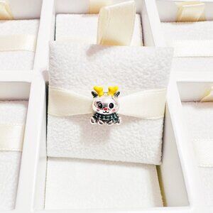 925 Sterling Silver Christmas Reindeer Charm Fits Pandora Bracelets And Bangles